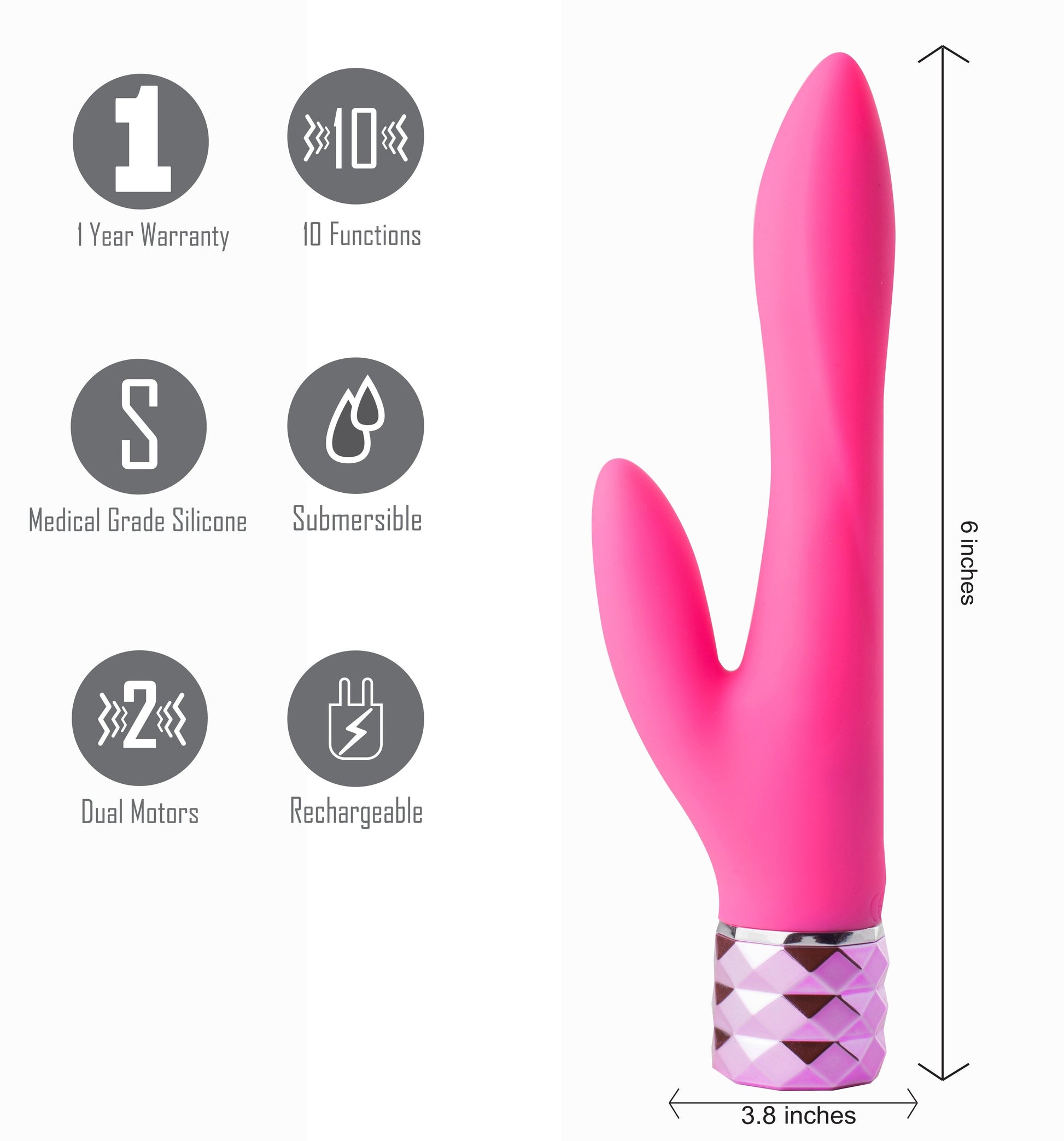 Maia Victoria - Pink 15.2 cm USB Rechargeable Rabbit Vibrator Maia Toys