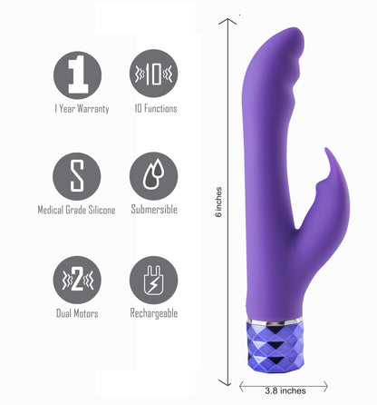 Maia Hailey - Purple 15.2 cm USB Rechargeable Rabbit Vibrator Maia Toys