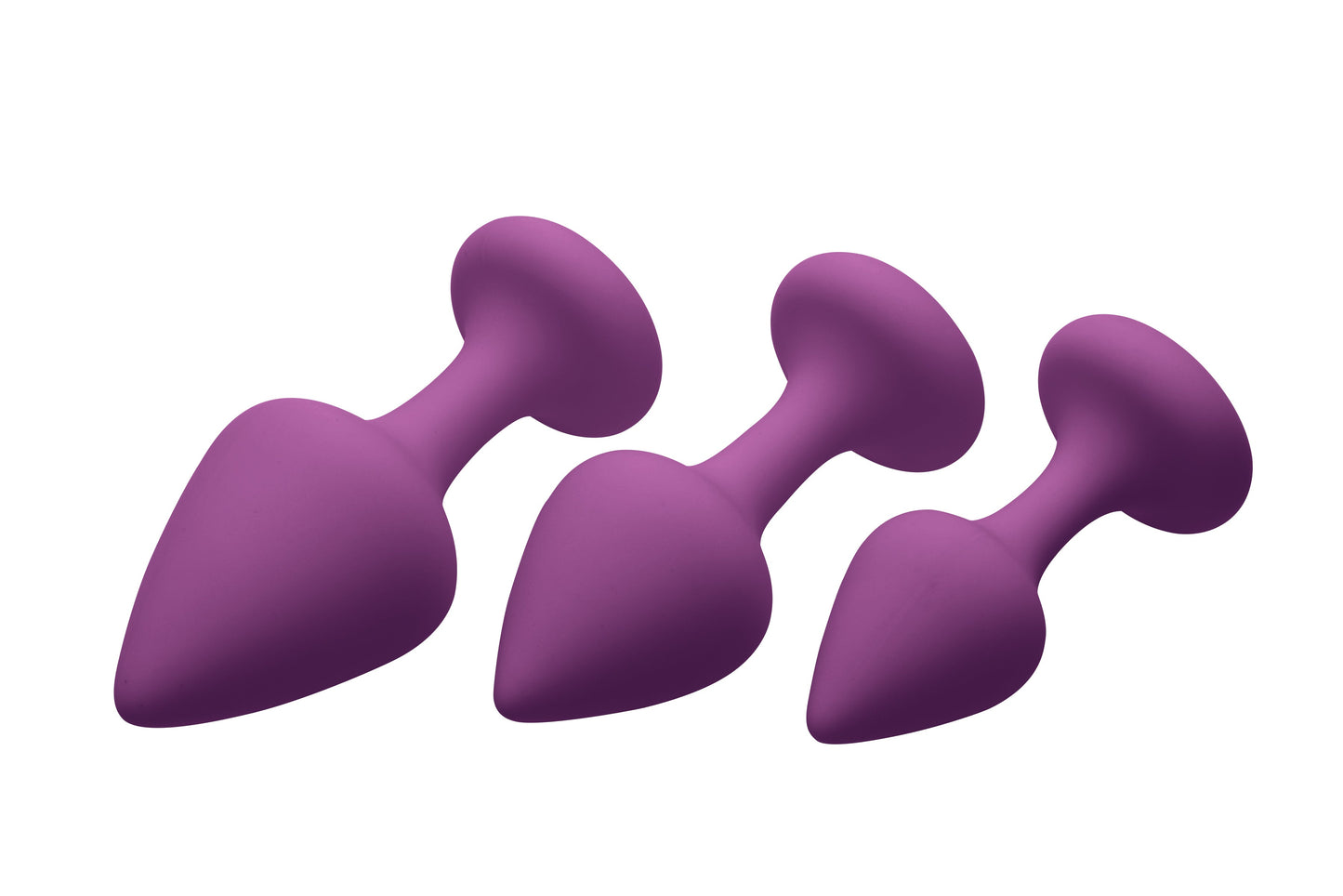 Purple Pleasures 3 Piece Silicone Anal Plugs Default Title - Club X