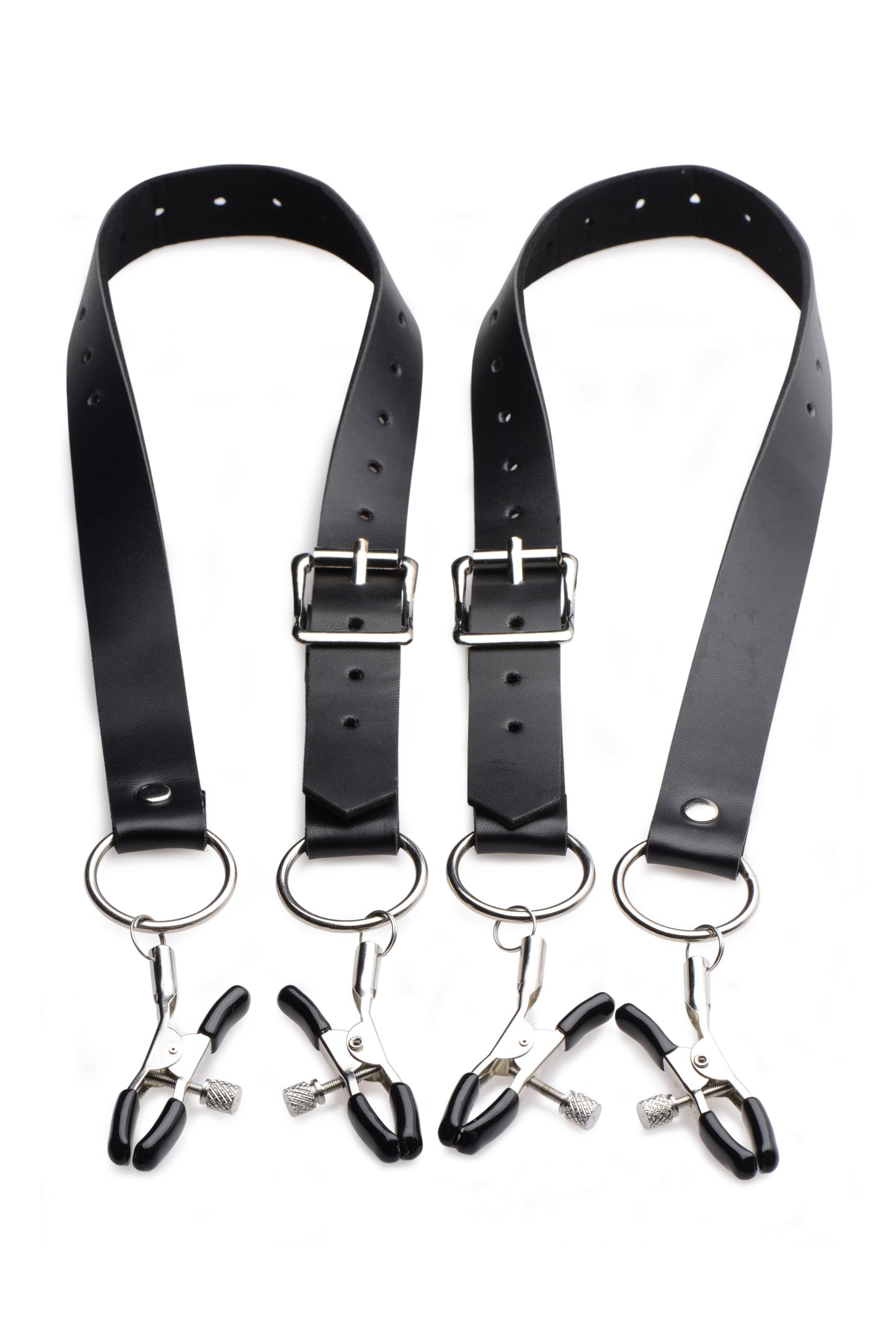 Labia Spreader Straps with Clamps Black - Club X