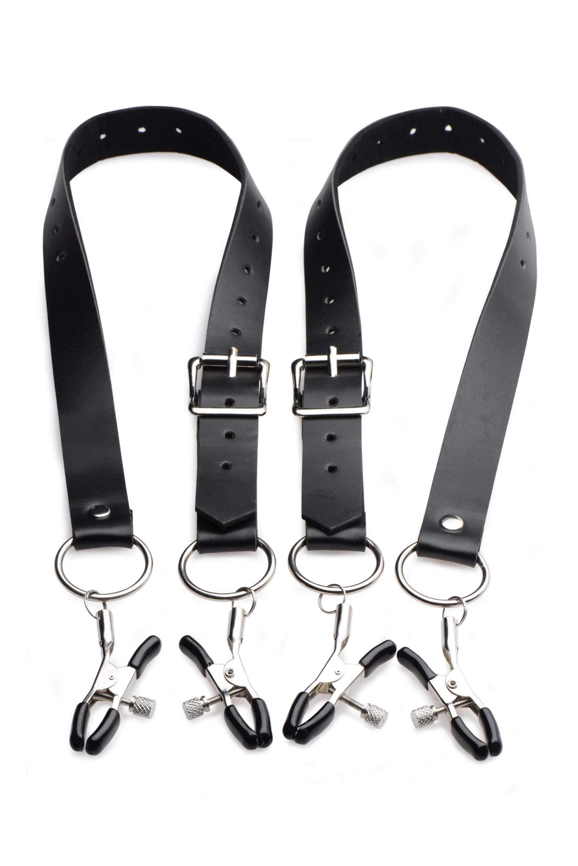 Labia Spreader Straps with Clamps Black - Club X