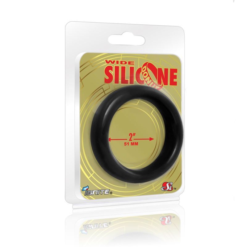 Wide Donut Black Cock Ring 51mm Si Novelties