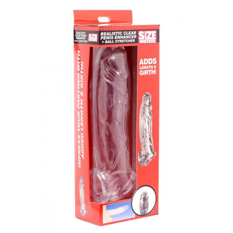 Realistic Clear Penis Enhancer and Ball Stretcher Size Matters