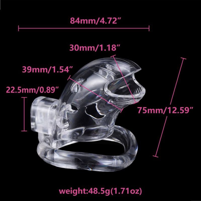 Brutus Shark Chastity Cage Clear Brutus