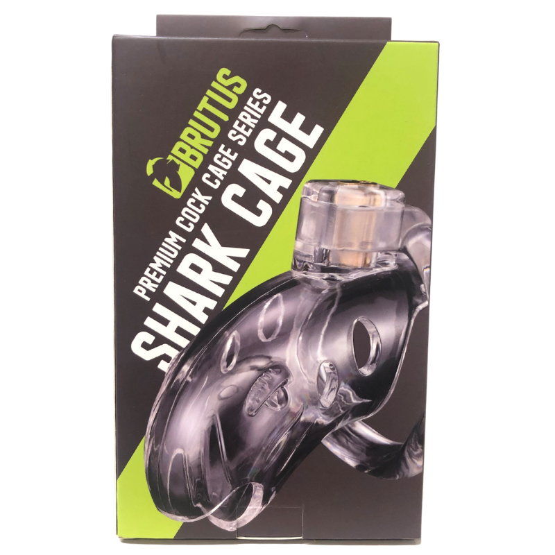 Brutus Shark Chastity Cage Clear Brutus