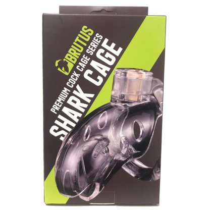 Brutus Shark Chastity Cage Clear Brutus