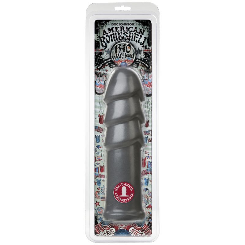B-10 Warhead 10in Anal Dildo Gun Metal American Bombshell