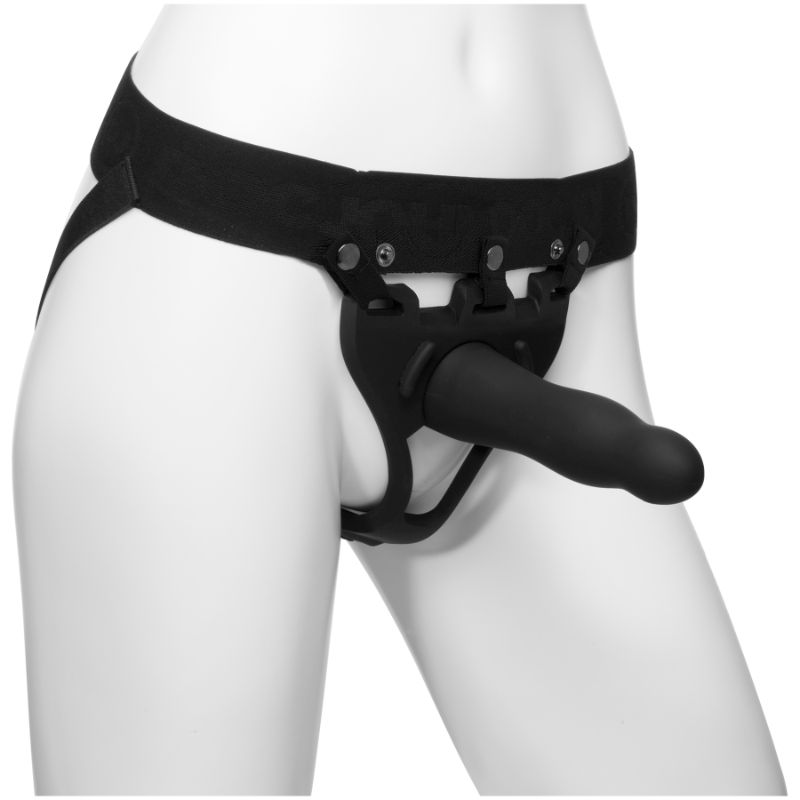 Be Daring 7in Bulbed Dong 2 Pc Hollow Silicone Strap-On Set Body Extension