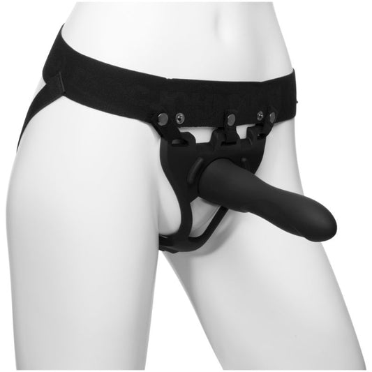 Be Strong 7.5in Slim Dong 2 Pc Hollow Silicone Strap-On Set Body Extension