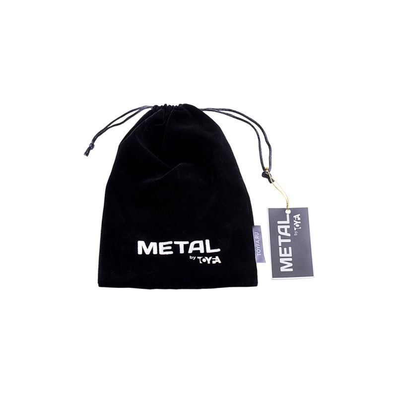 Silver Metal Anal Plug Small w Black Tail Metal