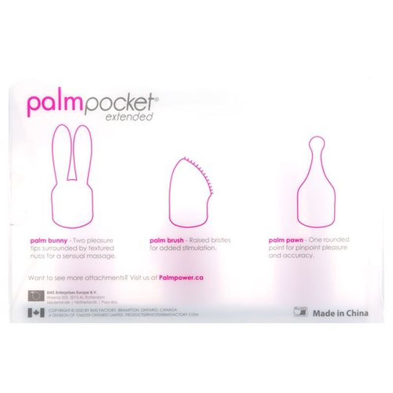 PalmPower Pocket Extended Silicone Massage Heads 3 Pc Set PalmPower