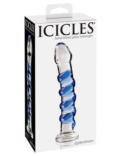 Icicles No. 05 Clear Blue 17.8 cm (7'') Glass Dong Pipedream Products