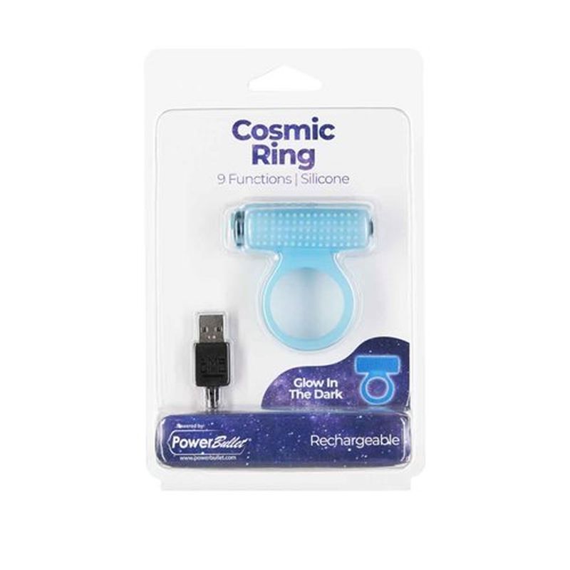 Power Bullet Cosmic Cock Ring w Bullet Glow in the Dark PowerBullet