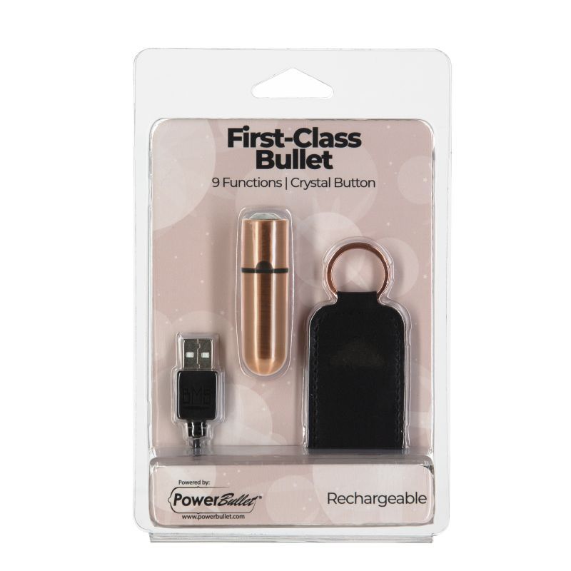 Power Bullet First Class 6cm Rechargeable w Crystal Rose Gold PowerBullet