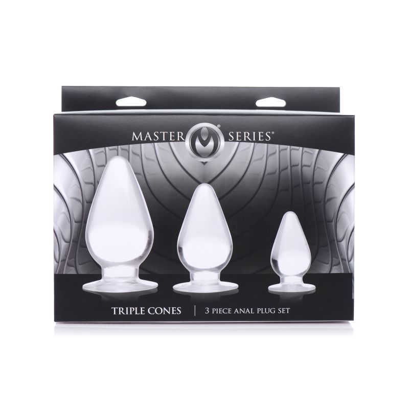 Triple Cones 3 Pc Anal Plug Set Clear Master Series