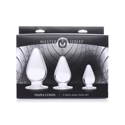 Triple Cones 3 Pc Anal Plug Set Clear Master Series