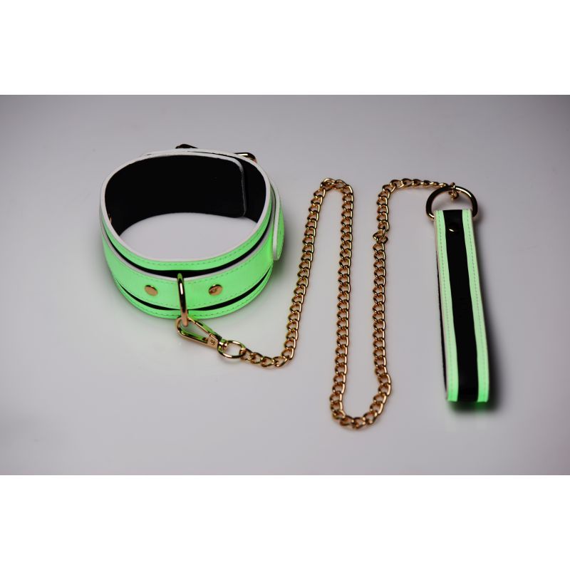 Kink in the Dark Glowing Collar and Lead Fluro Green Master Series