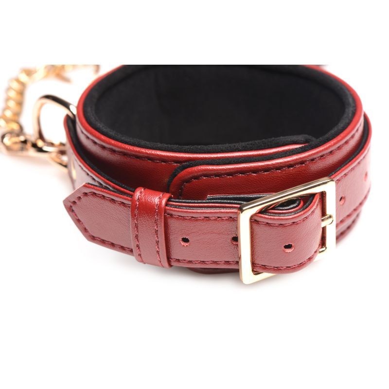 6 Pc PU Leather Bondage Set Burgundy Master Series