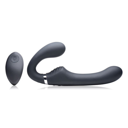 Mighty Rider 10X Strapless Strap-On Black w Remote Strap U