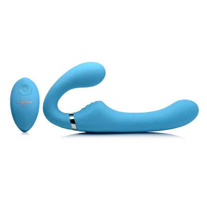 Mighty Rider 10X Strapless Strap-On Blue w Remote Strap U