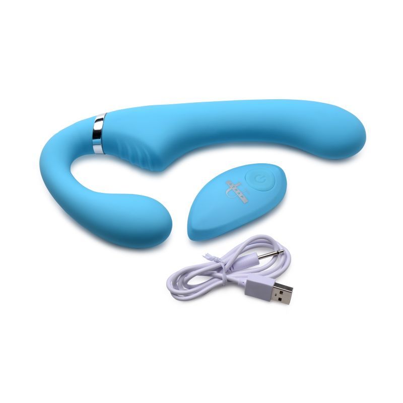 Mighty Rider 10X Strapless Strap-On Blue w Remote Strap U