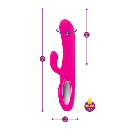 Viben Hypnotic Thrusting Rabbit Vibe w Swinging Clit Stim Hot Pink Viben
