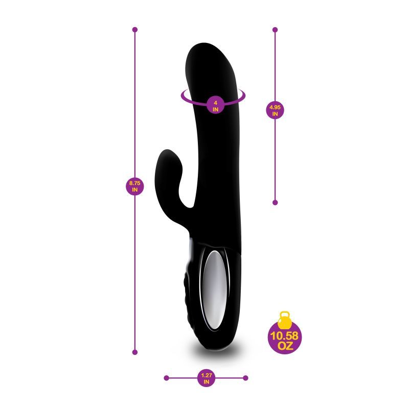 Viben Hypnotic Thrusting Rabbit Vibe w Swinging Clit Stim Black Viben