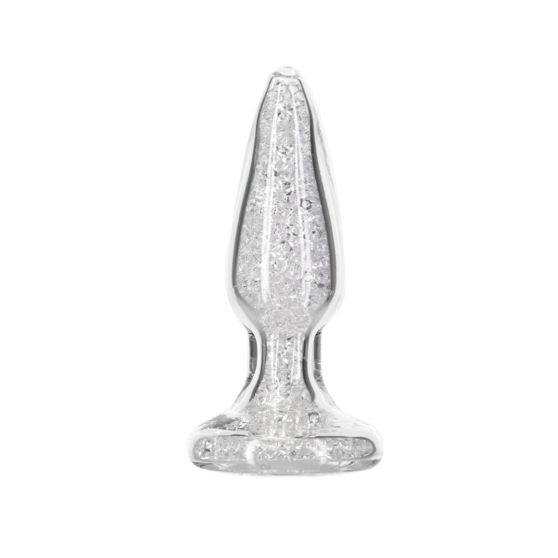 Pillow Talk Fancy Luxurious Glass Anal Plug w Clear Gem Pillow Talk
