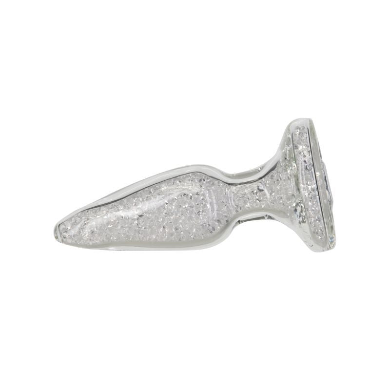 Pillow Talk Fancy Luxurious Glass Anal Plug w Clear Gem Pillow Talk