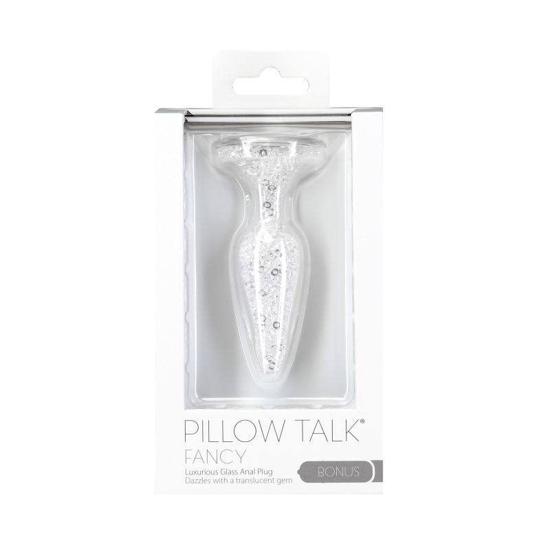 Pillow Talk Fancy Luxurious Glass Anal Plug w Clear Gem Pillow Talk