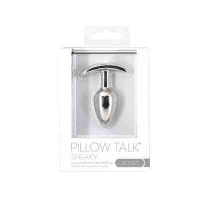Pillow Talk Sneaky Luxurious Stainless Steel Anal Plug w Swarovski Crystal Pillow Talk