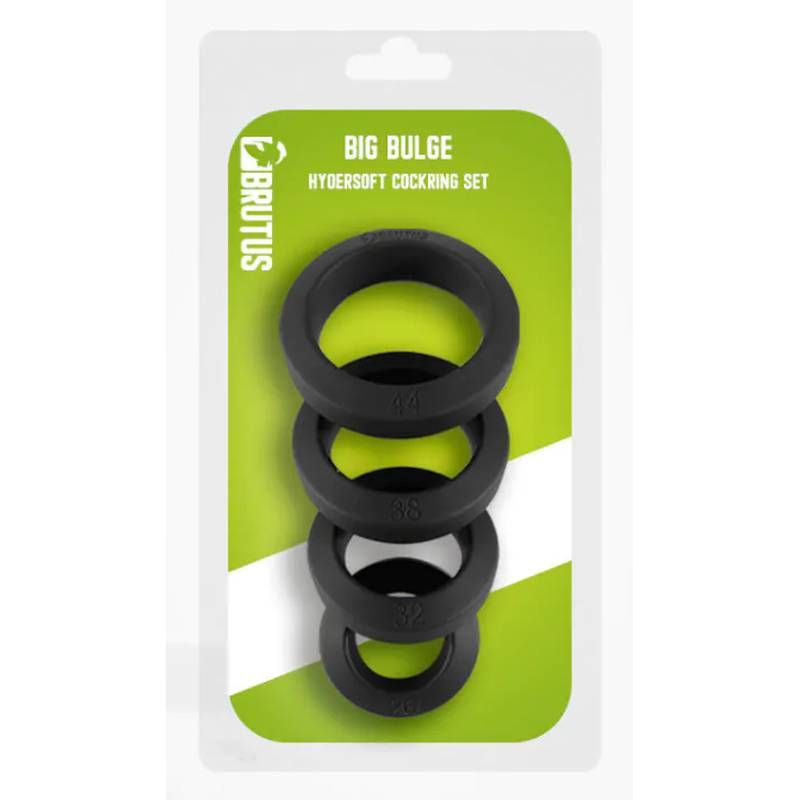 Brutus Big Bulge Silicone Cock Ring 4 Pc Set Brutus