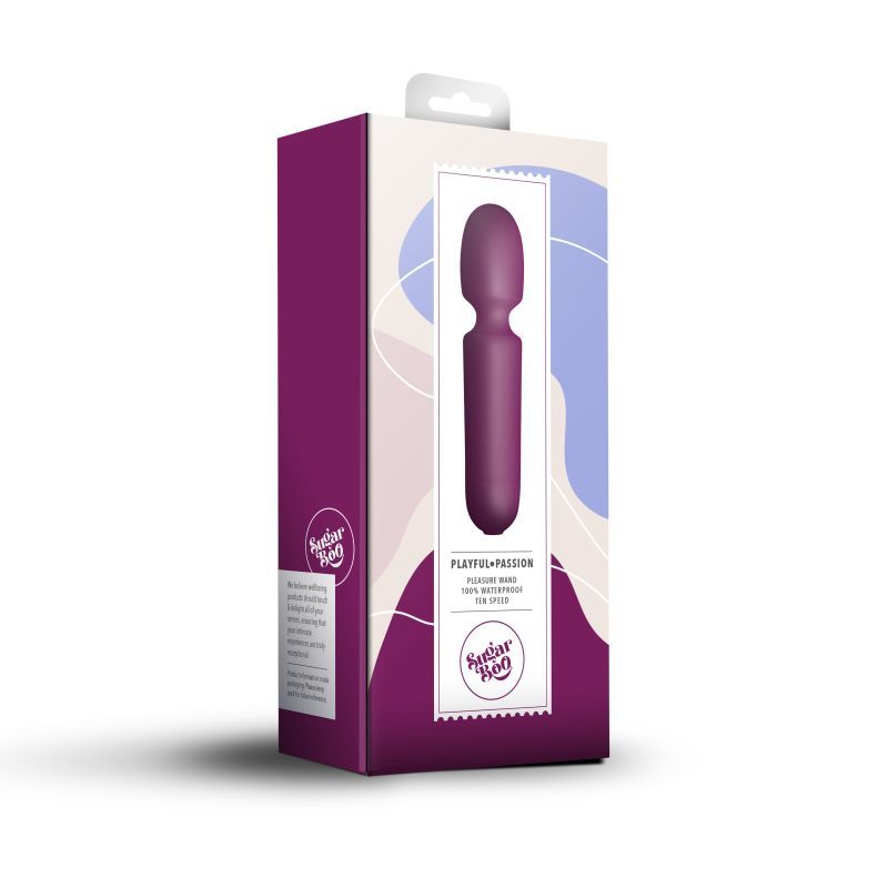 SugarBoo Playful Passion Wand Vibe Burgundy Rocks Off
