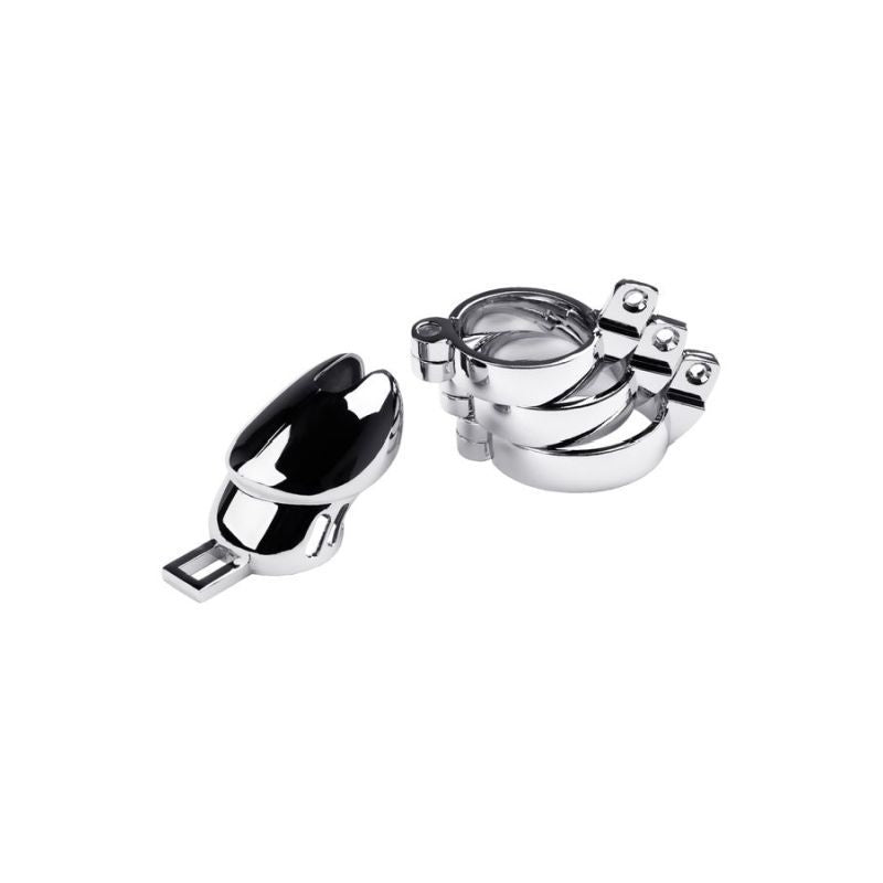 Silver Metal Chastity Cage Adjustable Metal