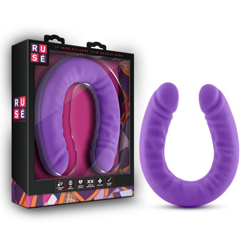 Ruse Silicone Slim 18in Purple Double Dong Ruse