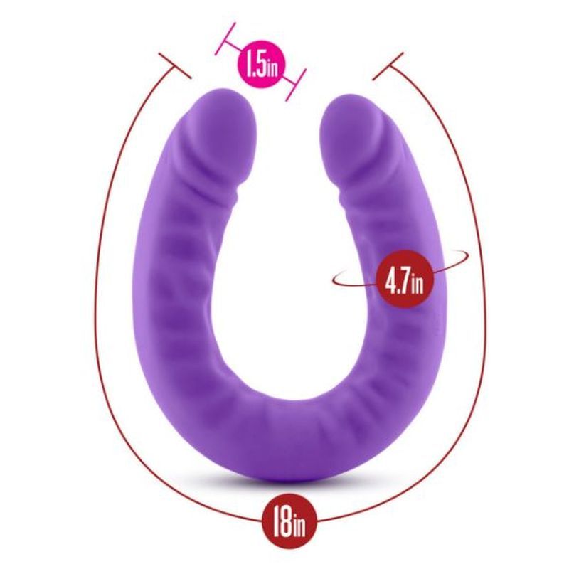 Ruse Silicone Slim 18in Purple Double Dong Ruse