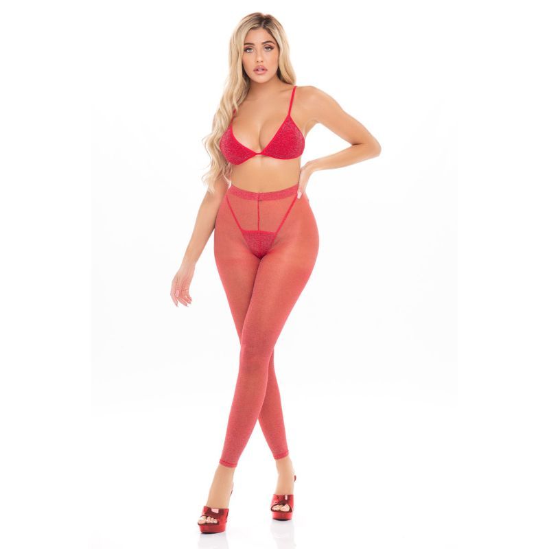 Tall Order 3 Pc Legging Set Red Pink Lipstick