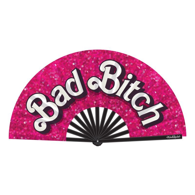 Bad Bitch Folding Fan Wood Rocket