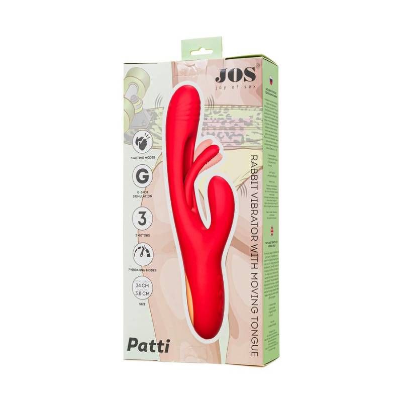 JOS Patti Moving Tongue Rabbit Vibrator Red JOS