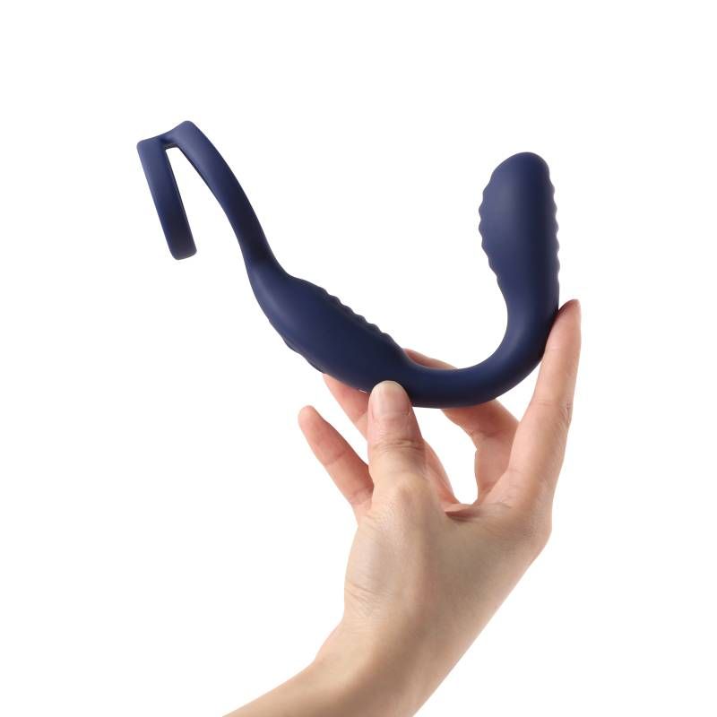 VibraDuo Vibrating Anal Probe and Perineum Stim with Cockring Arosum
