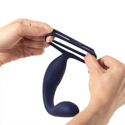 VibraDuo Vibrating Anal Probe and Perineum Stim with Cockring Arosum