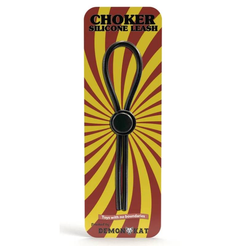 Silicone Choker Leash Black Demon Kat