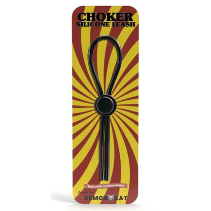 Silicone Choker Leash Black Demon Kat