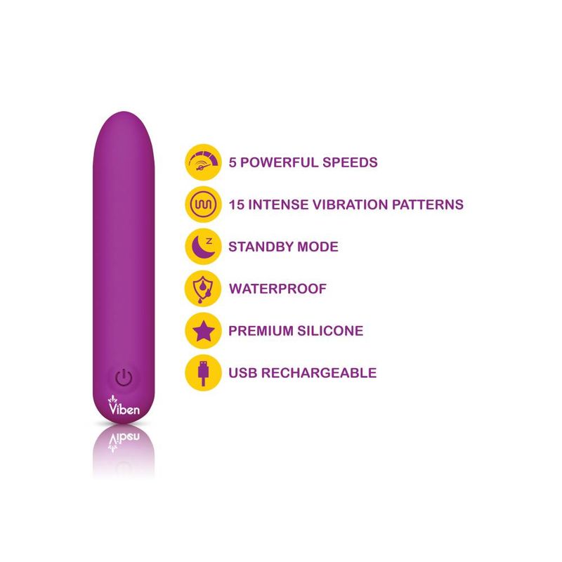 Bombshell 5 Speed 9.5cm USB Mighty Bullet Berry Viben