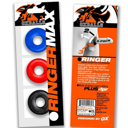 Ringer Max 3 Pc Multi Colour Cockring Set OxBalls