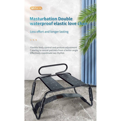 Sex Chair Adjustable Height Black w Handle and Arch Bridge Daytona