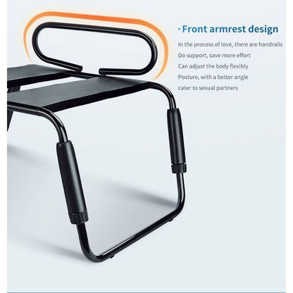Sex Chair Adjustable Height Black w Handle and Arch Bridge Daytona