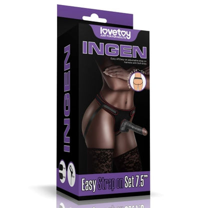 Easy Strap On Set 7.5in Black Lovetoy