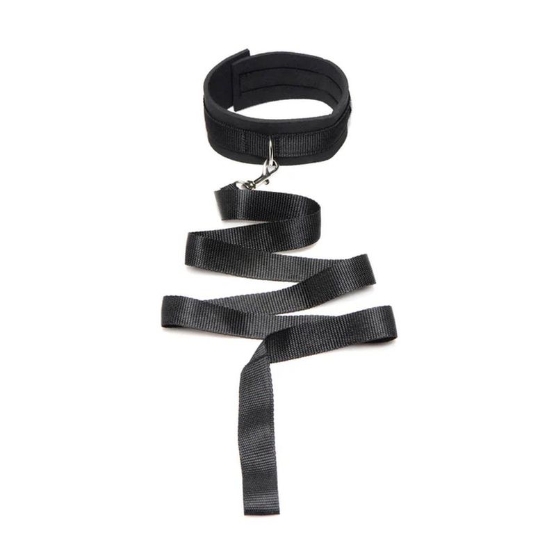 Neoprene Collar And Leash Set Black Frisky