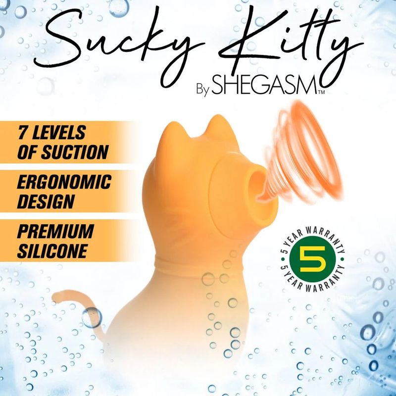 Sucky Kitty 7X Clitoral Stimulator Orange Shegasm